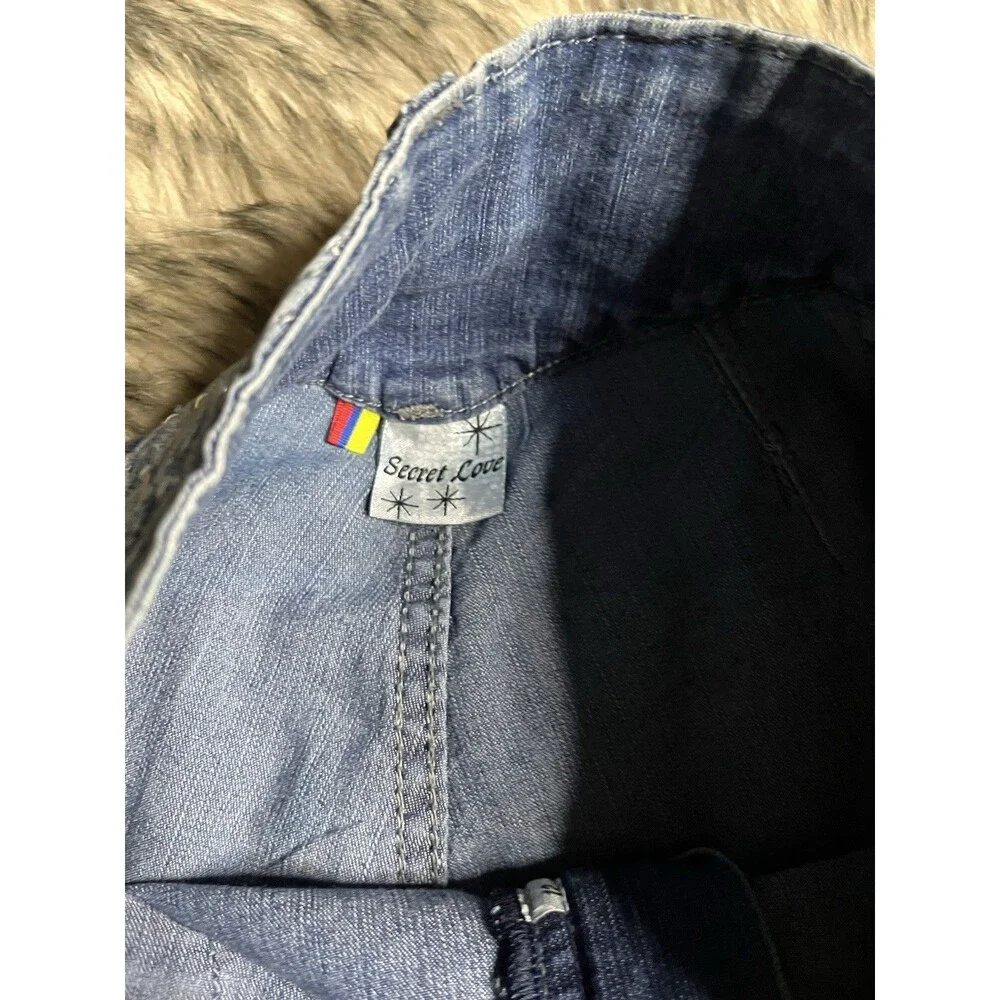 Vintage Y2K Capri Denim Jeans Secret Love Sz 12 Women